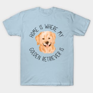 Home is Where My Golden Retriever Is Dog Breed Lover Watercolor T-Shirt